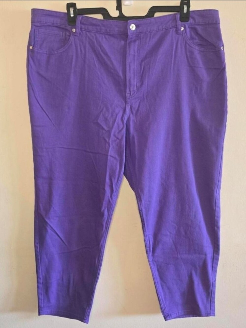 H&M Divided Jeans Women's Plus Size 22 Purple Crop Stretch Denim Bold Y2K